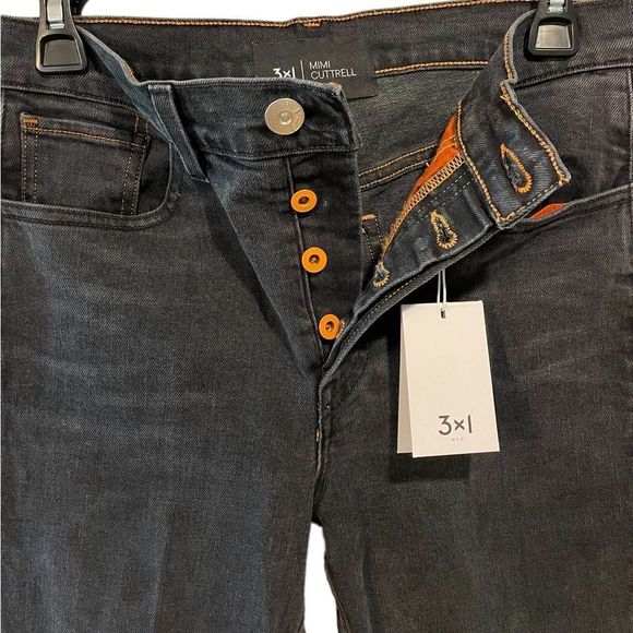 Mimi Cuttrell NWT Kelly Rock Split Flare High Waist Black Raw Hem Denim Jeans - Picture 4 of 15